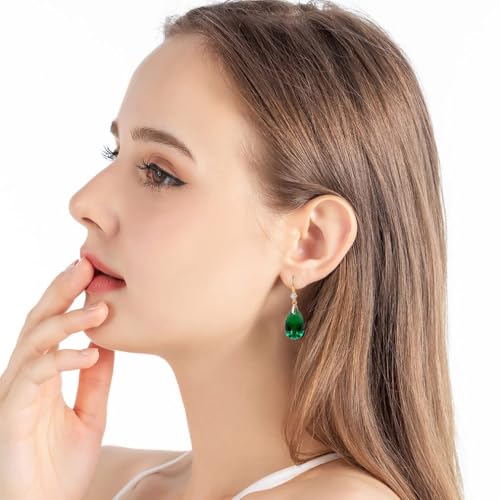 Austrian Crystal Teardrop Dangle Drop Earrings for Women 14K Gold Plated Hook Earring Hypoallergenic Jewelry Gifts for Women Girls2