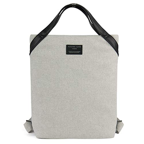 Adore June Damen-Rucksack Liv Lichtgrau, Handgefertigt in Europa, 29 x 33 x 9 cm