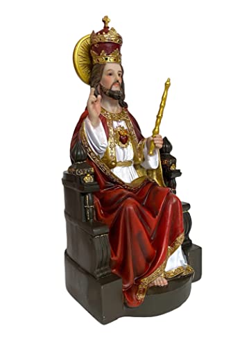 Estatua Cristo Rey en el Trono 12 pulgadas miniatura 2