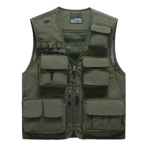 Daoba Chaleco de Pesca Hombres Transpirable...