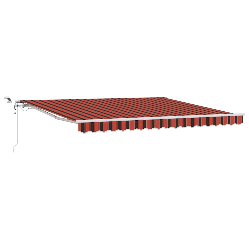 Festnight Store banne Motorisé 4X 3,5m Store banne Aluminium avec LED Intégré Auvent de Terrasse Rétractable aux UV/Vent/Eau pour Patio Balcon-Orange et marron-400 × 350 cm