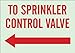 Brady 90717 Glow-In-The-Dark Plastic Glow-In-The-Dark Exit & Directional Sign, 7" X 10", Legend "To Sprinkler Control Valve (W/Left Arrow)"