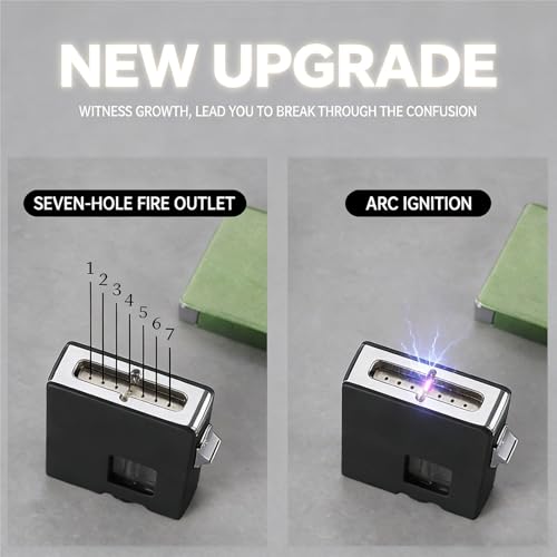 Mechero de metal resistente al viento con llama ajustable para acampada 5