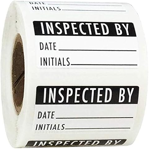 Inspected by Rectangle Labels, Adhesive Stickers, 0.75" x 1.5", Pack of 500 Cover