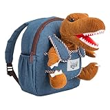 Naturally KIDS Mochila Pequeña de Dinosaurio Marrón - Mochilas Infantil con Bolsillos - Juguetes de Dinosaurio para Niños de 3 a 5 años - Regalos para Niña Niño de 3 años