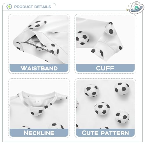 JUNZAN Soccer Balls White Kids Boys Sweatshirts Hoodies Crewneck Fall Tops Shirts Camping 4T3