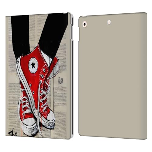 Étui portefeuille en cuir LouiJoverArt pour iPad 10.2 protection rouge