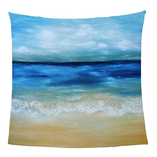 Couverture microfibre douce motif plage 3D confort toutes saisons - 4