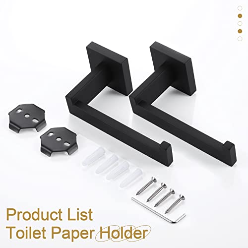 Image of KOKOSIRI Black Toilet Paper Holders Bathroom Toilet Paper Roll Holder SUS304 Stainless Steel Contemporary Wall Mounted, 2 Pack, B2003BK-P2
