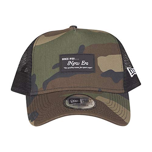 New Era Adjustable A-Frame Trucker Cap - Brand Patch Wood