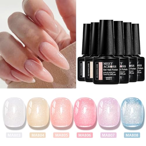 Set 6p Poly Gel uñas nude rosa púrpura azul celeste miniatura 7