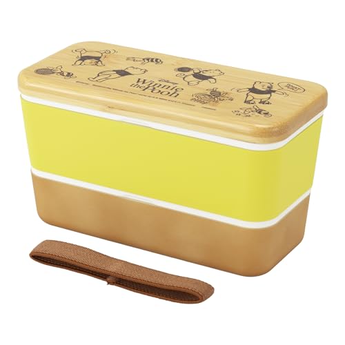 maebata D-WP35 52959 Winnie the Pooh Lunch Box, 2-Tier, Compact, 9.5 fl oz (280 ml), 15.7 fl oz (450 ml), Disney