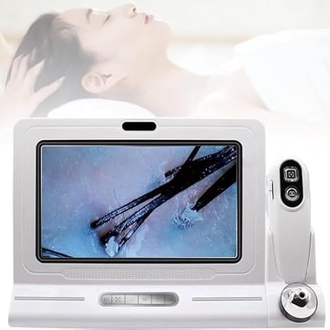 MAHWER Skin Diagnosis Hair Analyzer,11inch 50X 200X Digital Charging Type Microscope Scalp Hair Follicle Skin, High Definition Scalp Detector, Hair Follicle Tester Cover