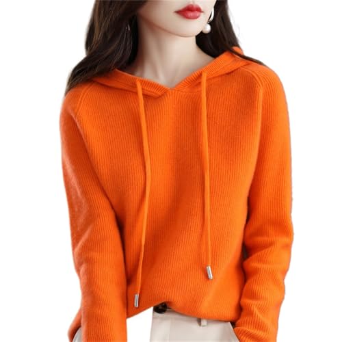 Image of Womens Cashmere with Pullovers,Winter Casual Knitting Hoodie Fashion Sweater,Fall Drawstring Thick Sweater