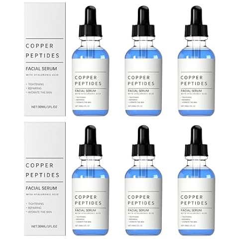 GHK-Cu Serum z peptydami miedzi do twarzy, serum przeciw starzeniu się z kwasem hialuronowym, nawilżające serum do twarzy redukujące drobne linie i zmarszczki, poprawia elastyczność skóry (6)