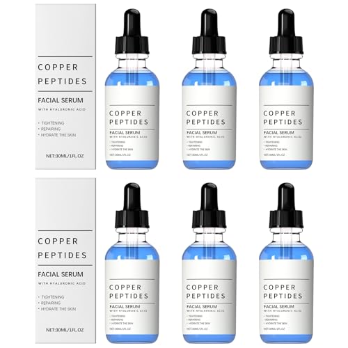 GHK-Cu Serum z peptydami miedzi do twarzy, serum przeciw starzeniu się z kwasem hialuronowym, nawilżające serum do twarzy redukujące drobne linie i zmarszczki, poprawia elastyczność skóry (6)