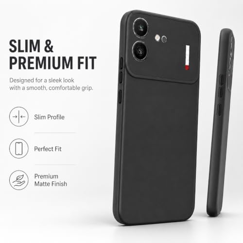 Image of FIRST MART Matte Silicone Back Cover for Nothing (4b) - Black