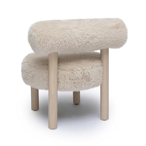 Tov Furniture Carmel Natural Vegan Shearling Accent Chair by TOV Furniture - Image 4