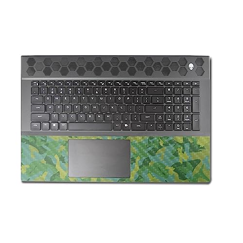 Image of MightySkins Carbon Fiber Skin Compatible with Alienware M18 R1 (2023) Full Wrap Kit - Verde Camouflage | Protective, Durable Textured Carbon Fiber Finish | Easy to Apply | Made in The USA