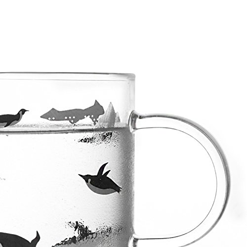 Taza de vidrio con diseño de pingüino 16.3oz miniatura 4