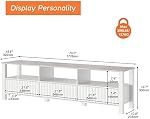 WAMPAT Meuble TV LED pour TV jusqu'à 75 po, Centre de Divertissement Moderne Blanc pour Console TV 80/70/65 po avec 6 Compartiments de Rangement pour Salon Chambre