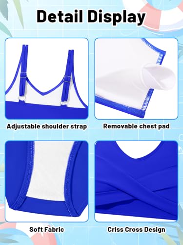 Image of Girls Swimsuit 2 Piece Bikini Set Swimwear Solid Color Bathing Suit 9-16T | Tropical Floral, Criss Cross, for Teen & Preteen