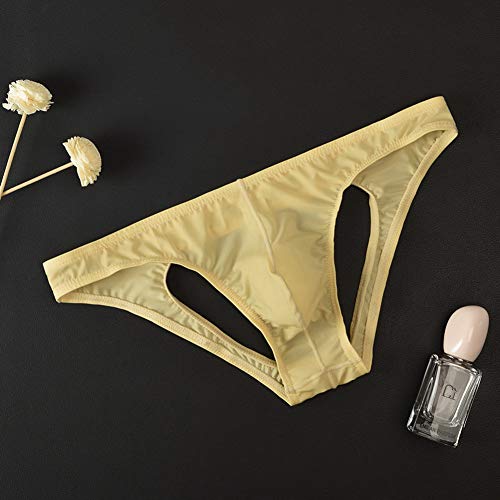 Mens Ice Silk Thongs Lingerie Breathable Briefs Sexy Underwear See-Through Hot Underpants Gift for Boyfriend2