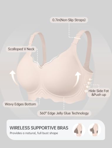 Image of OEAK Women Value Series Jelly Bras Wireless Pushup Convertible Bra