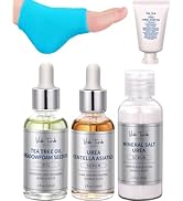 VTS Foot and Hand Care Kit - Includes Tea Tree Oil, Salt Scrub, Serum, Urea Cream 40 Percent, Moi...