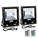 LE Outdoor Led Flood Lights, IP65 Waterproof, 50W RGB, Dimmable, 16 Color Changing, 4 Lighting Modes, Plug in Security Light with Remote Control, for Home, Backyard, Patio, Garage and More, Pack of 2