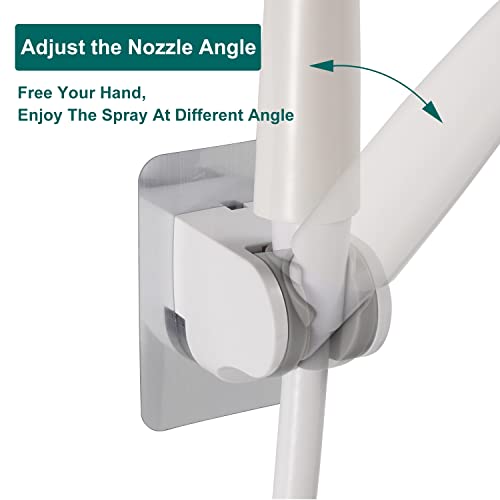 Goolifee Rv Shower Head With Hose And On Off Switch For Outdoor Camper,Travel Trailer,Motorhome And Boat 5-Mode High Pressure Water Saving Showerhead With Adhesive Shower Holder,Hose Guide Ring,White #TOP5