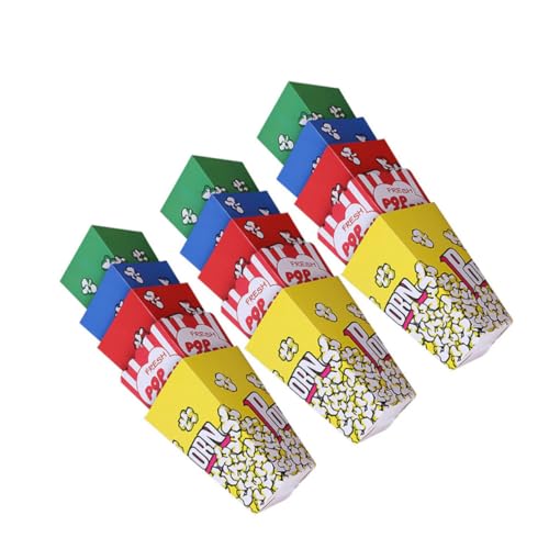 Cabilock 1Set Disposable Folding Boxes for Packing Snacks Color Popcorn Packing Bags Creative and Festive Design Easy to Assemble for Parties and Events