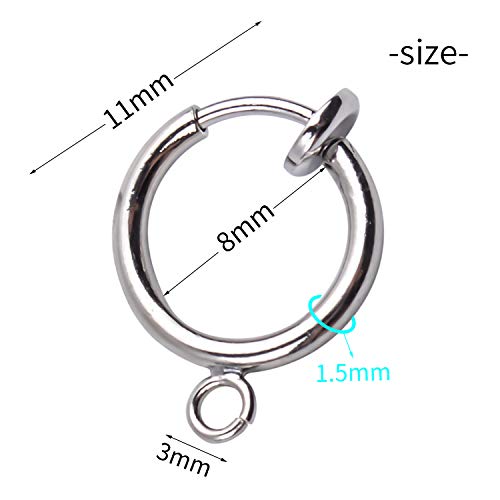 Aylifu Clip-On Earring Converters,16Pcs Dangle Earring Clips Non-Pierced Earring Converter Components Findings With Easy-Open Loop For Jewellery Making - 4 Colors #TOP2