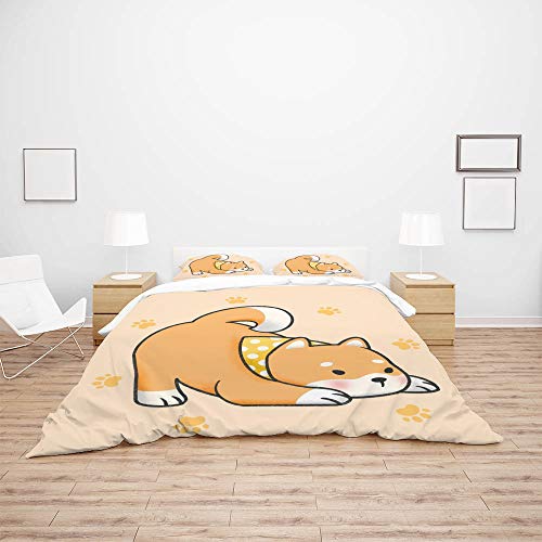 Parure de lit avec housse de couette King polyester ultra doux CHEHONG