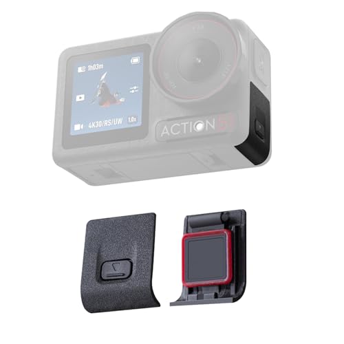 ZLiT USB-Port-Abdeckung für DJI Osmo Action 5 Pro/4/3 Kamera, USB-C-Lade-Schutz-Seitenabdeckung, Ersatzteil, Reparaturteil (schwarz)