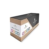 Contenu de la livraison et portée : 5 toners (1 jaune/jaune avec environ 2 800 pages, 2 x noir/noir d'environ 3 500 pages, 1 x bleu/cyan avec environ 2 800 pages, 1 x rouge/magenta avec environ 2 800 pages), données de portée à 5 % de couverture