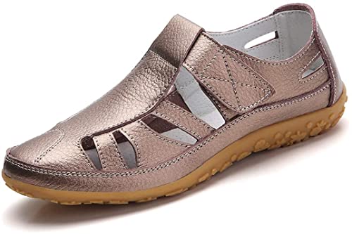 Chaussures plates en cuir souple pour femme sandales d'été rétro évidées 39