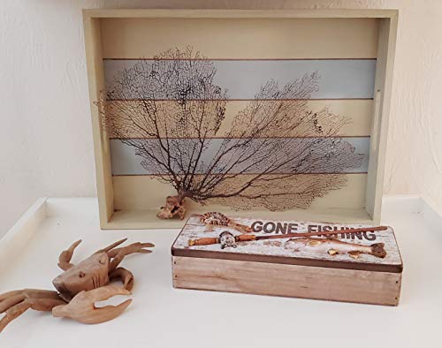 Tumbler Home Gone Fishing Wood Box - Rustic Wood Keepsake Box Holds Coins, Keys and Wallet - Father's Day Gift, Birthday or Christmas Gifts for Fisherman, Dad, Son, Grandpa - Image 5