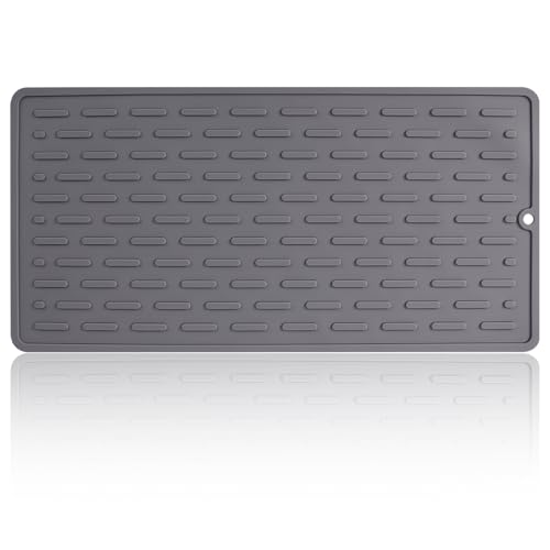 Lyreh tapis silicone imperméable 12x6 po antidérapant gris cuisine