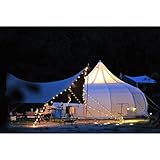 HOUVIE Tienda de campaña Tipo Campana de Lona de algodón, Tienda de yurta piramidal con Gato para Estufa, Tienda de campaña Grande para 6-8 Personas para Camping, Senderismo, Festivales, Fiestas, b