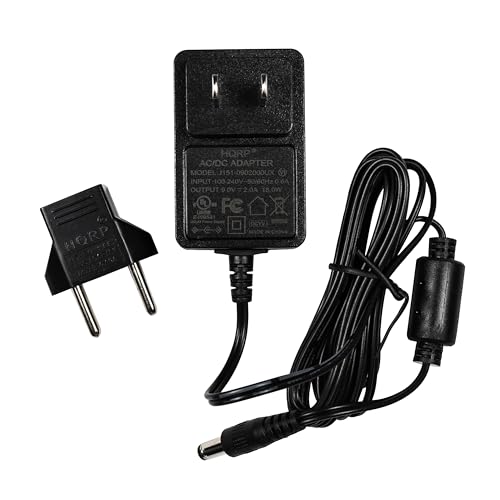 HQRP AC Adapter/Power Supply Compatible with Korg OT12 / OT120 Orchestral Tuners, PADKONTROL MIDI Studio Controller [UL Listed] + Euro Plug Adapter