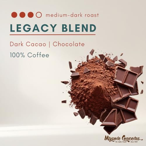 Image of MYSORE CONCERNS | Legacy Blend | Ground Coffee | South Indian Filter | 100% Pure Coffee | 250 Grams | Freshly Roasted (Pack of 1)