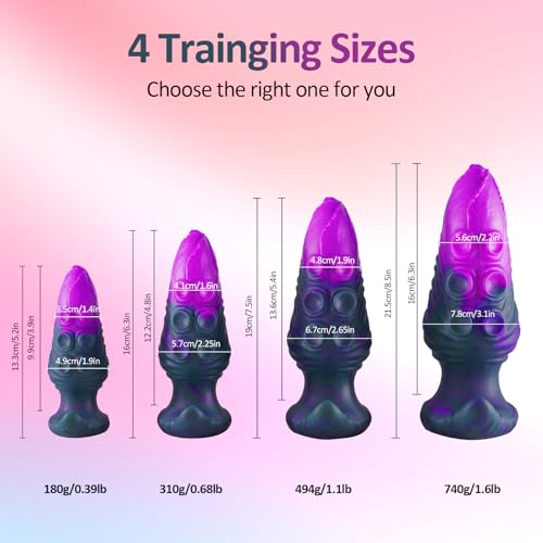 Image of ferch Anal Plug Butt Plug with Safe T-Shaped Base Mixed-Color Silicone Prostate Massager Dilator Sex Toy for Women Men Masturbation (5.2in)