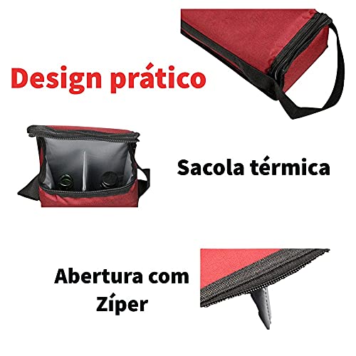 Bolsa/Sacola Térmica Portátil Para Transporte de Garrafas de Vinho - Porta Bebida - WineBag Duplo