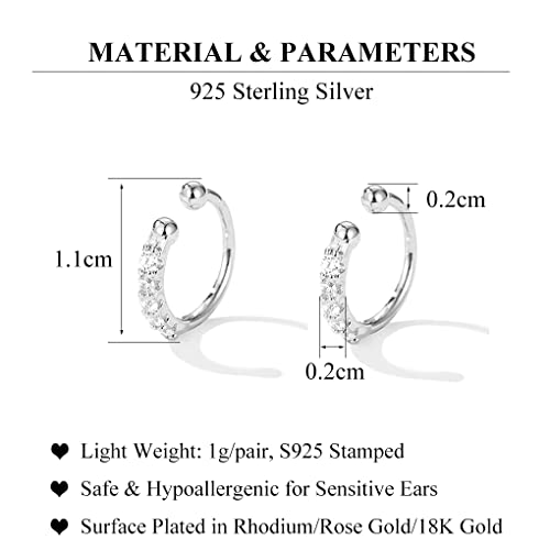 Sluynz Sterling Silver Cz Ear Cuff Clip On Earrings For Women No Piercing Cartilage Earrings (A-Silver) #TOP6
