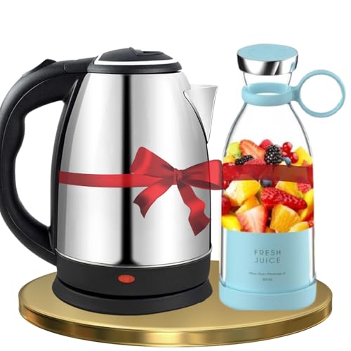 RFV1 420 ML Portable Blender for Juices, Shakes, and Smoothies + 1500W 1.8L Electric Kettle with Stainless Steel Body and Automatic Shut-Off - USB Rechargeable Blender and Fast Boiling Kettle Combo (B0D88771PM) Amazon Price History, Amazon Price Tracker