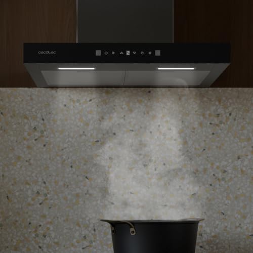 Cecotec Campana Extractora 60 cm Tipo T Bolero Flux TT 605500 Glass Black A++. 70W, Frontal Cristal Negro, Bajo Consumo, Succión 550m3/h, Control Táctil, 3 Niveles, Booster, Luz LED, Filtro Carbono - imagen 7
