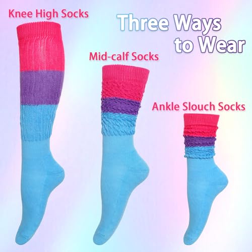 Image of Gvhntk Slouch Socks Women 80s 90s Scrunch Socks Extra Long Slouchy Sock Knee High Sock