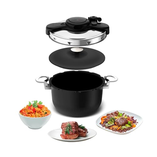 La Mejor Lista de Olla express t-fal 6 litros los 10 mejores. 46 T-fal Olla de Presión Clipso Tempo, de Aluminio con Antiadherente, Capacidad de 6L, 5 Sistemas de Seguridad, 3 funciones, P4810731