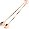 Koperen vergulde staaflepels set van 2 – gehamerd en handgemaakt – sterk en elegant – perfecte match voor uw Moscow Mule…